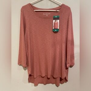 NWT Gloria Vanderbilt Dusty Rose Long Sleeve Top